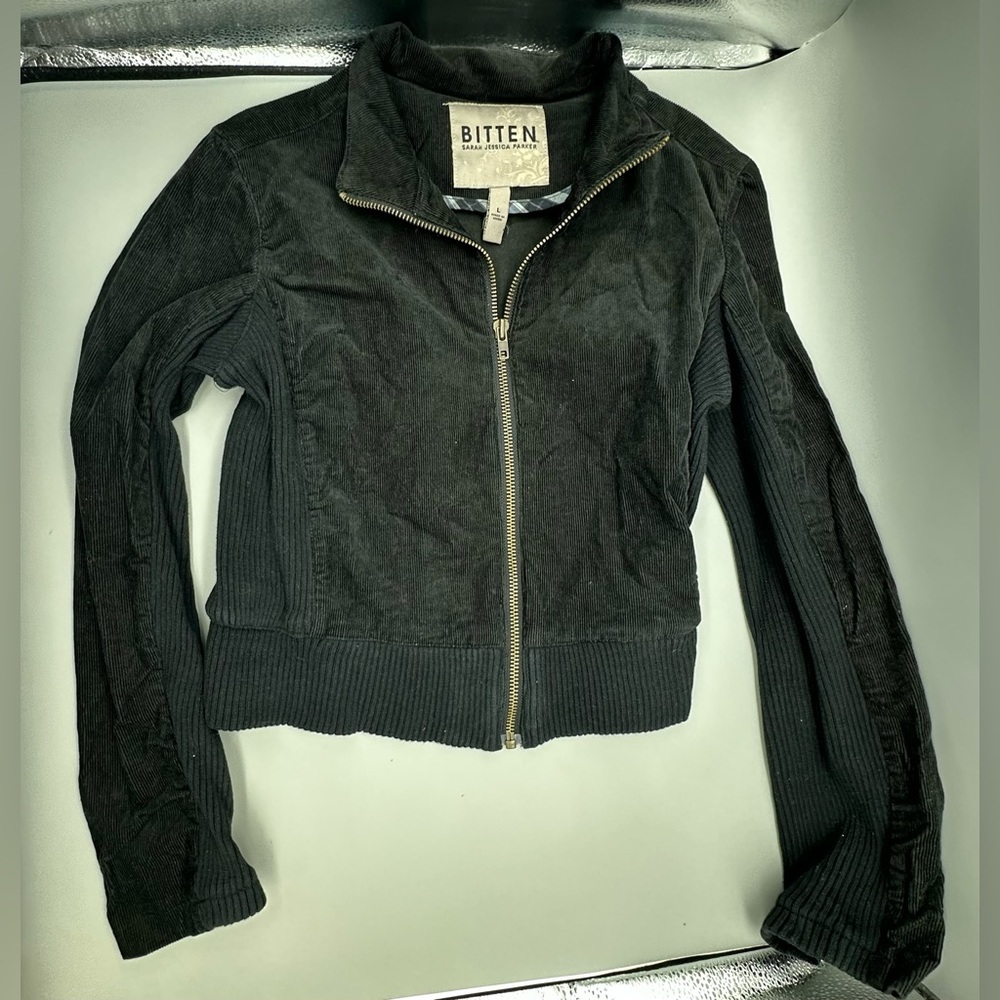 Bitten by Sarah Jessica Parker Corduroy Jacket, Coat - Black, Large Woman’s